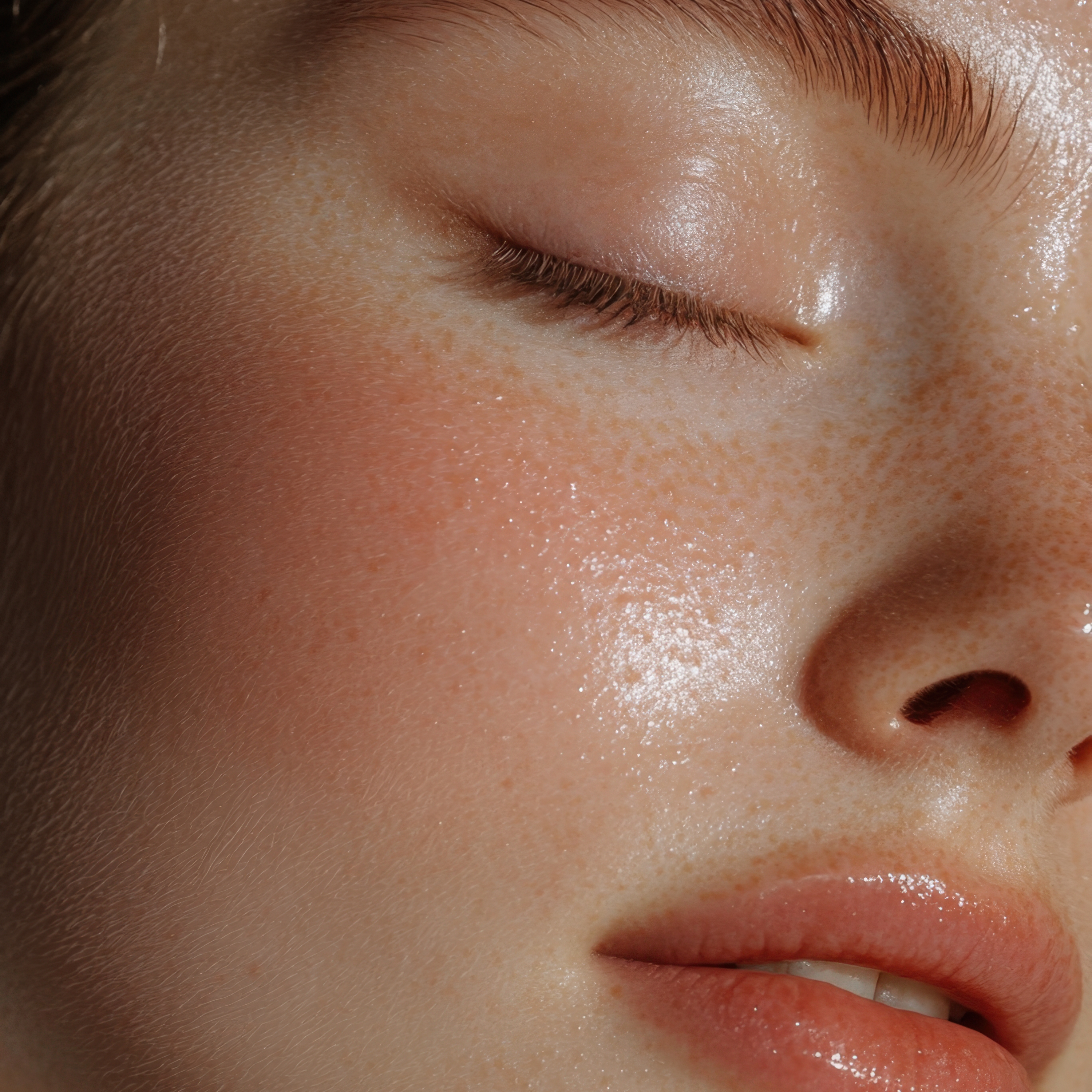 female with hydrated skin using aqualift-hyaluronic-acid-moisturizer-gel from skinsetgo